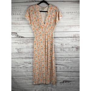 Astrid Dress Women's Small Floral Maxi Made In Italy Viscose Boho Midi Summer
